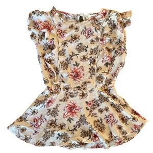 Floral Peplum Top- Size Small